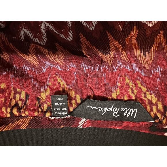 Ulla Popken Top Women 22‎ Red Geometric Pattern Long Tunic Stretch - Picture 5 of 7